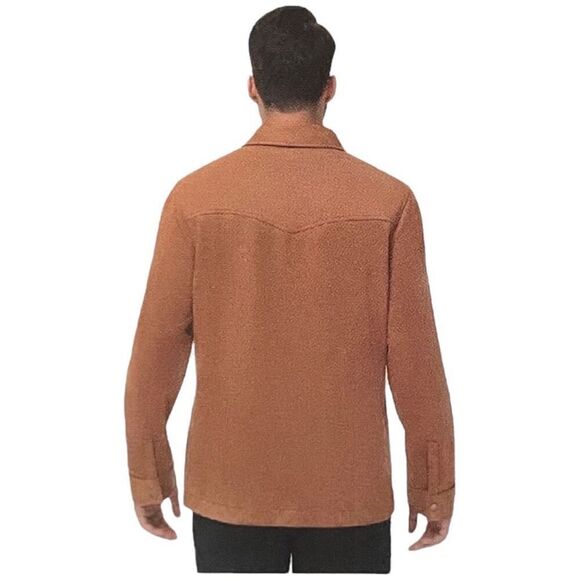 Frye Men's Faux Suede Toffee Shirt Jacket Size S New - Picture 4 of 8